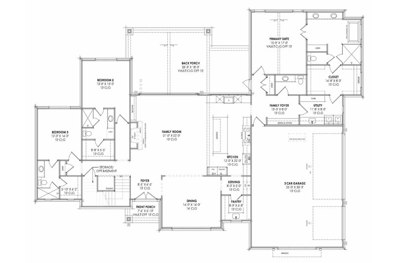 Home Plan - Floor Plan - Main Floor for Craftsman House Plan #1096-194 - 5 bed, 5.5 bath
