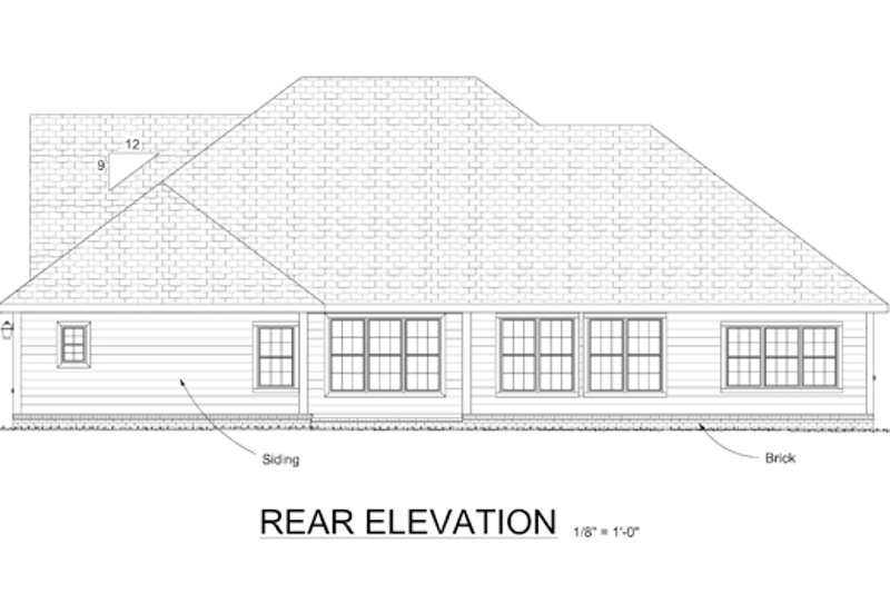 Home Plan - Exterior - Rear Elevation for Country House Plan #513-2042 - 3 bed, 2.5 bath