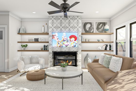 Interior - Family Room for Farmhouse House Plan #455-306 - 3 bed, 2.5 bath