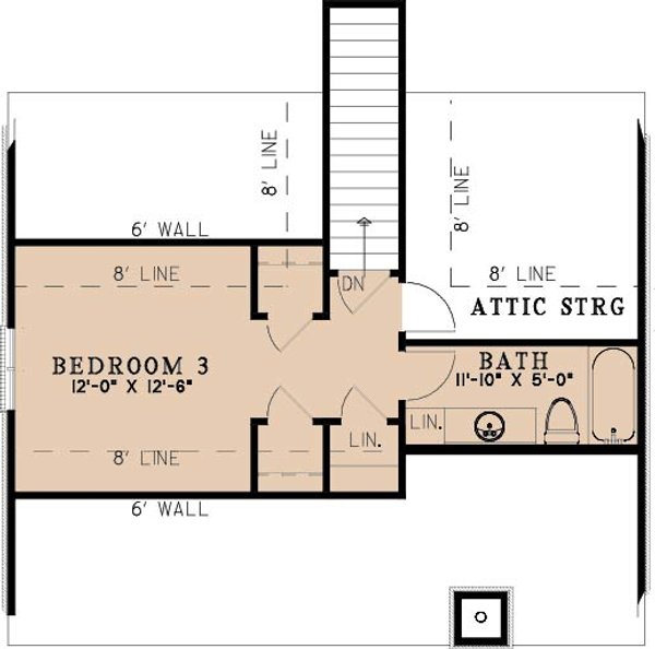 House Blueprint - Bungalow Floor Plan - Upper Floor Plan #923-463