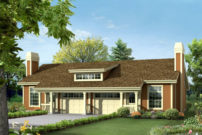Architectural House Design - Craftsman Exterior - Front Elevation Plan #57-685