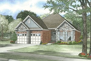 European Exterior - Front Elevation Plan #17-190