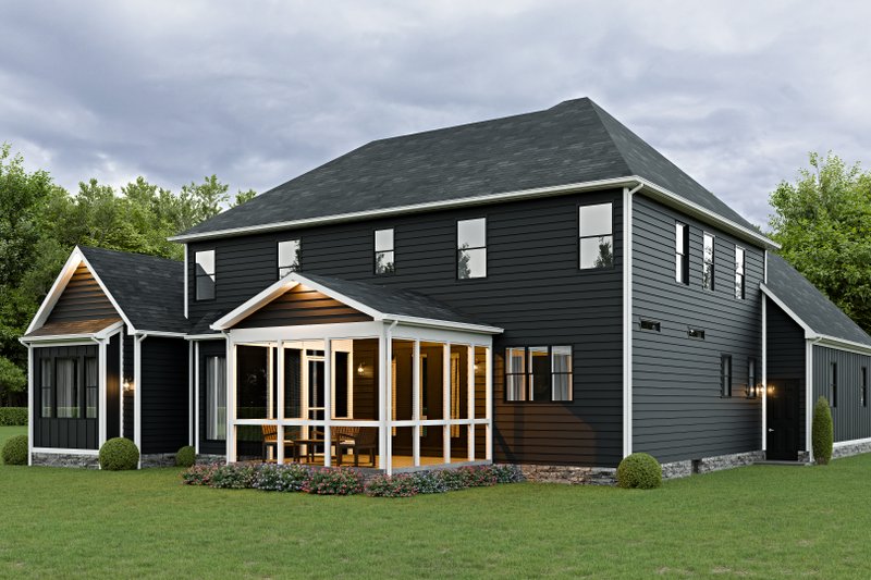 House Blueprint - Exterior - Rear Elevation for Colonial House Plan #1089-36 - 4 bed, 3.5 bath