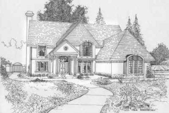 Exterior - Front Elevation for Traditional House Plan #6-123 - 4 bed, 3.5 bath