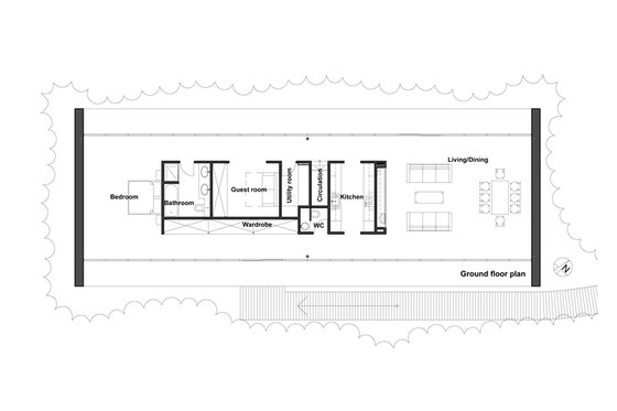 Floor Plan - Main Floor for Modern House Plan #520-4 - 1 bed, 1 bath