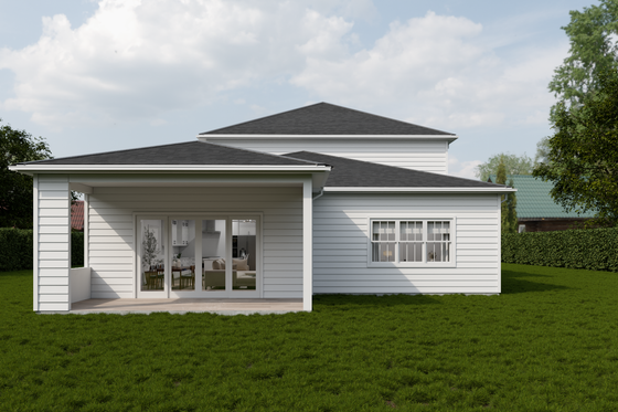 Exterior - Rear Elevation for Farmhouse House Plan #1112-11 - 4 bed, 3.5 bath