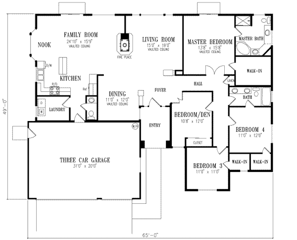 Home Plan - Adobe / Southwestern Floor Plan - Main Floor Plan #1-491
