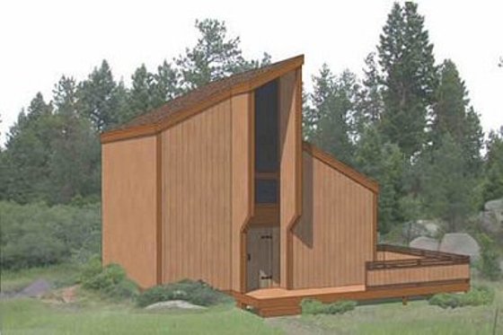 Exterior - Front Elevation for Contemporary House Plan #116-109 - 2 bed, 2 bath