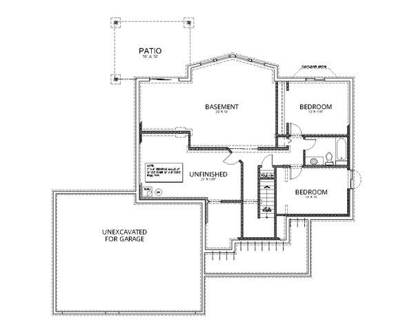 Craftsman Floor Plan - Lower Floor Plan #112-220