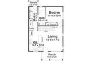 Cottage Style House Plan - 1 Beds 1 Baths 744 Sq/Ft Plan #126-261 