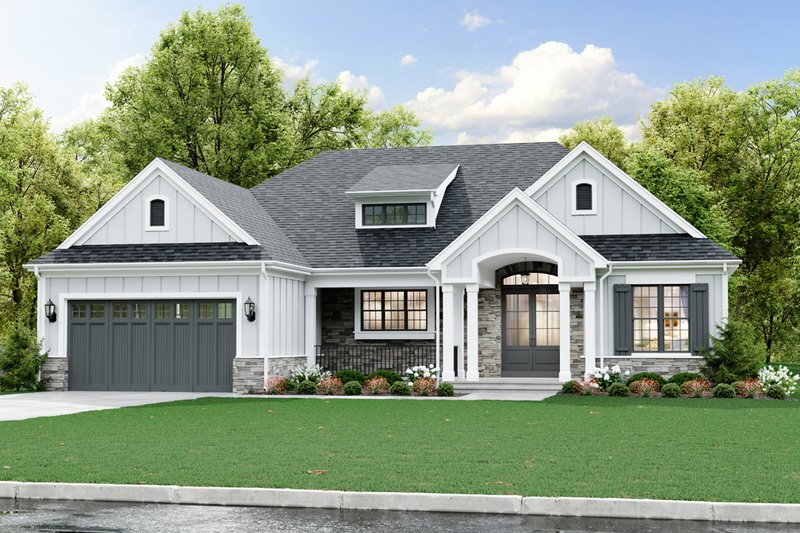 Architectural House Design - Ranch Exterior - Front Elevation Plan #46-882