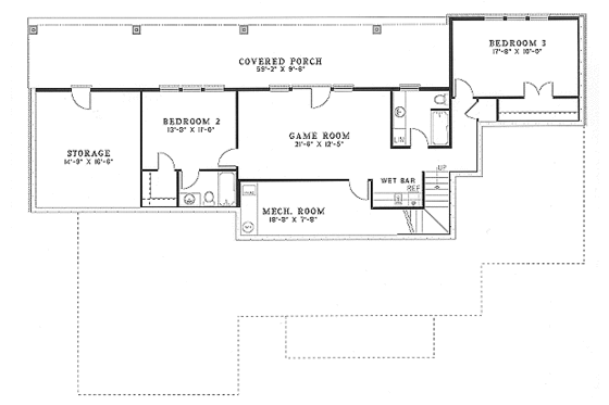 Floor Plan - Lower Floor for Traditional House Plan #17-169 - 3 bed, 3.5 bath