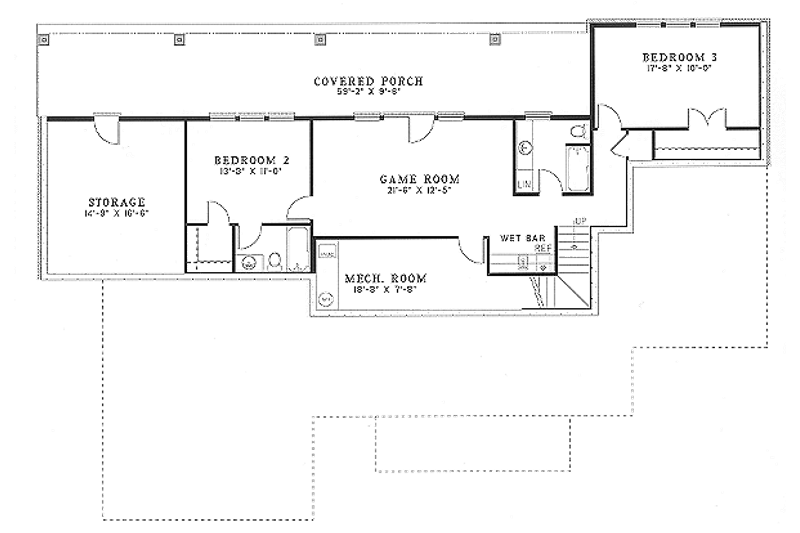 Dream House Plan - Floor Plan - Lower Floor for Traditional House Plan #17-169 - 3 bed, 3.5 bath