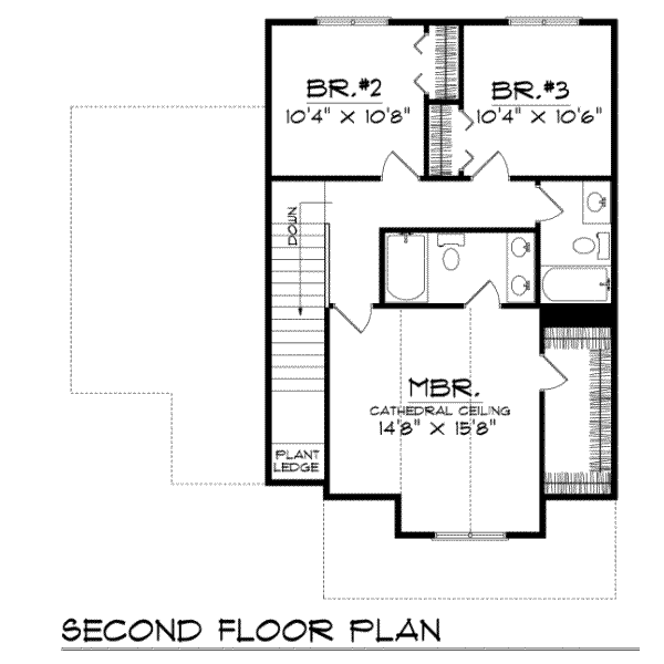Traditional Floor Plan - Upper Floor Plan #70-146