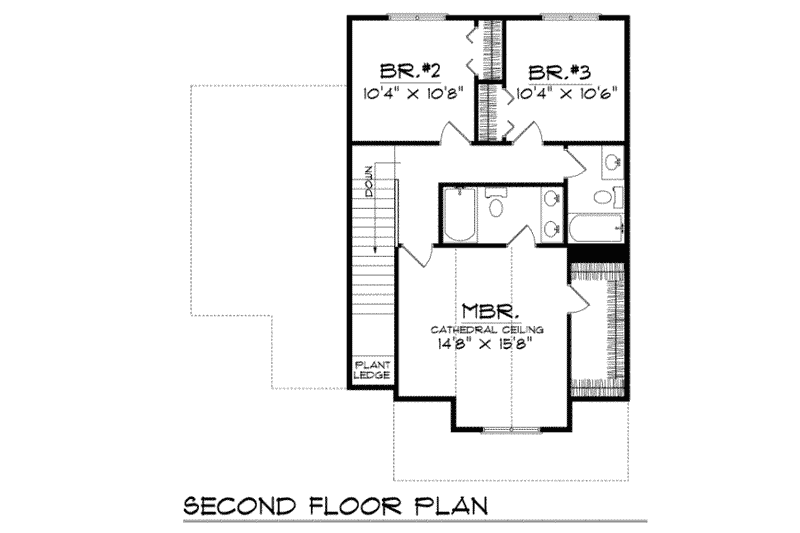 Dream House Plan - Floor Plan - Upper Floor for Traditional House Plan #70-146 - 3 bed, 2.5 bath