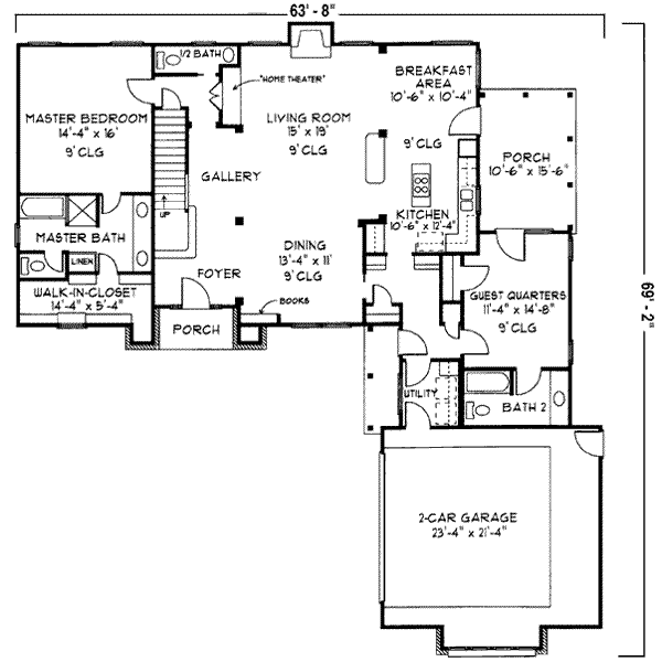 European Floor Plan - Main Floor Plan #410-235