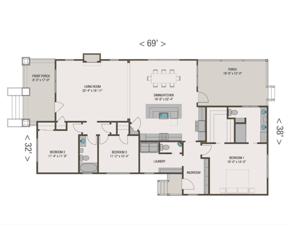 Architectural House Design - Craftsman Floor Plan - Main Floor Plan #461-53