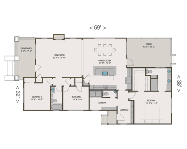 Craftsman Floor Plan - Main Floor Plan #461-53