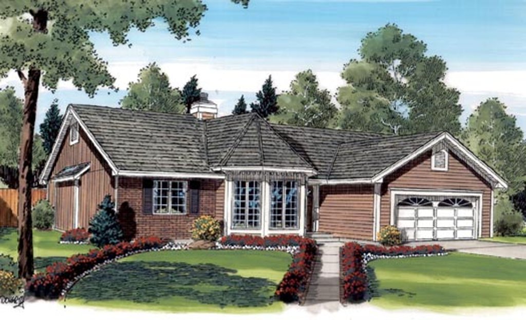 Exterior - Front Elevation 2 for Traditional House Plan #312-298 - 3 bed, 2 bath