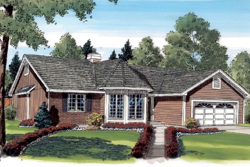Exterior - Front Elevation 2 for Traditional House Plan #312-298 - 3 bed, 2 bath