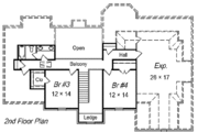 European Style House Plan - 4 Beds 3 Baths 2826 Sq/Ft Plan #329-273 