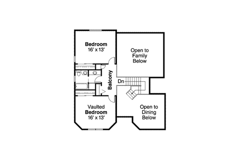 Home Plan - Floor Plan - Upper Floor for Mediterranean House Plan #124-409 - 3 bed, 2.5 bath