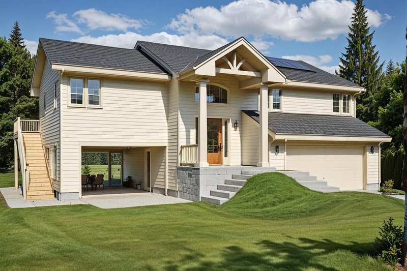 Home Plan - Exterior - Front Elevation 2 for Beach House Plan #117-527 - 3 bed, 2.5 bath