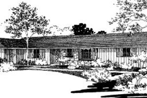 Ranch Exterior - Front Elevation Plan #303-180