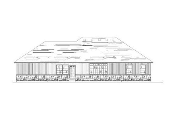 Exterior - Rear Elevation for Ranch House Plan #5-239 - 6 bed, 3.5 bath