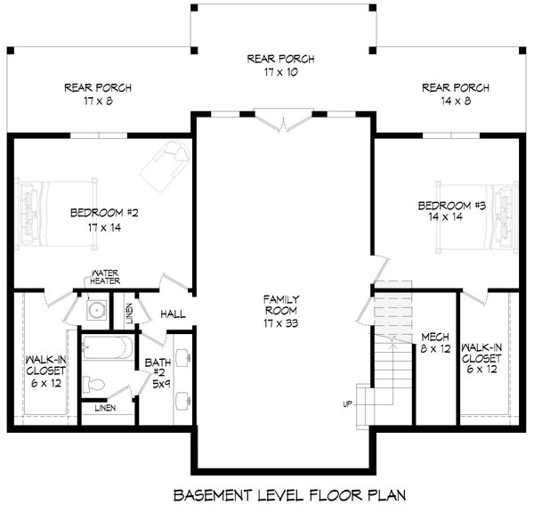 Dream House Plan - Craftsman Floor Plan - Lower Floor Plan #932-1085