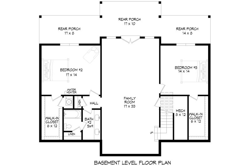 House Design - Floor Plan - Lower Floor for Craftsman House Plan #932-1085 - 3 bed, 2.5 bath