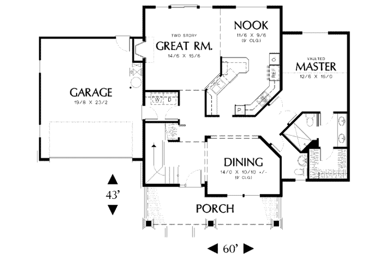 Dream House Plan - Floor Plan - Main Floor for Craftsman House Plan #48-135 - 4 bed, 2.5 bath