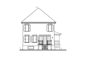 Exterior - Rear Elevation for Country House Plan #23-2250 - 3 bed, 1.5 bath