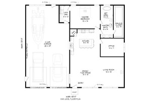 Floor Plan - Main Floor for Modern House Plan #932-833 - 1 bed, 1 bath