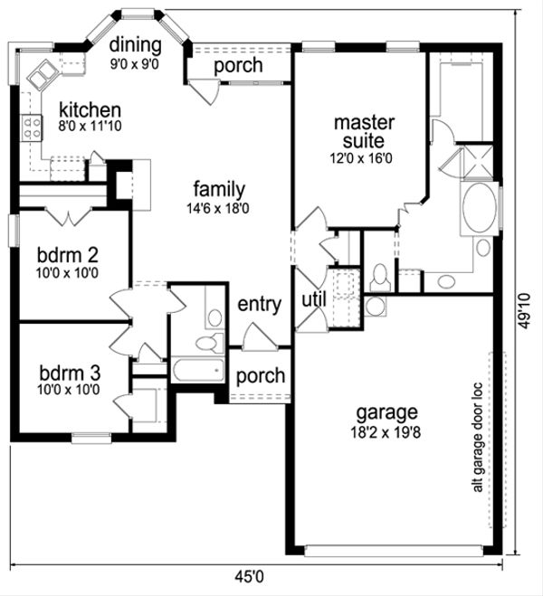 House Plan Design - Traditional Floor Plan - Main Floor Plan #84-542