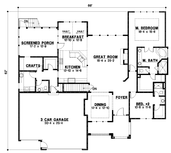Traditional Floor Plan - Main Floor Plan #67-867
