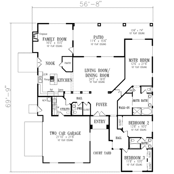 Dream House Plan - Adobe / Southwestern Floor Plan - Main Floor Plan #1-534