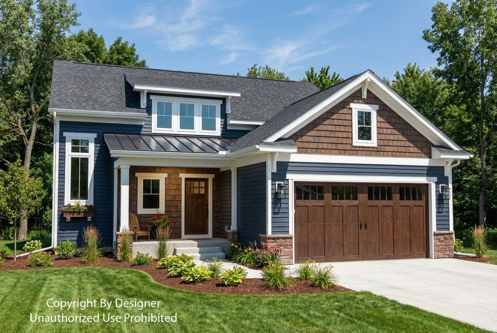 Exterior - Front Elevation 2 for Farmhouse House Plan #51-1523 - 3 bed, 3.5 bath