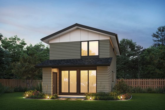 Exterior - Rear Elevation for Contemporary House Plan #48-1103 - 3 bed, 3 bath