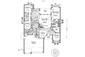 Floor Plan - Main Floor for Tudor House Plan #310-428 - 3 bed, 2.5 bath