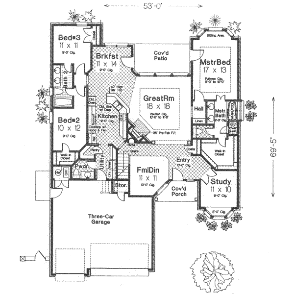 Tudor Floor Plan - Main Floor Plan #310-428