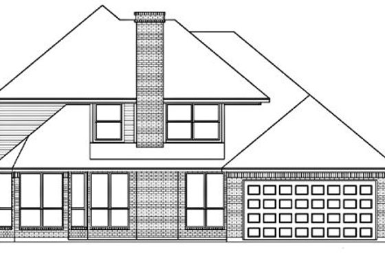 Exterior - Rear Elevation for European House Plan #84-340 - 4 bed, 3 bath