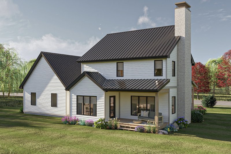 House Design - Exterior - Rear Elevation for Modern House Plan #455-363 - 3 bed, 2.5 bath