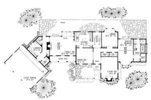 Floor Plan - Main Floor for Southern House Plan #72-174 - 3 bed, 4 bath