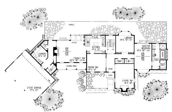 Southern Floor Plan - Main Floor Plan #72-174