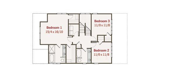 Craftsman Floor Plan - Upper Floor Plan #461-30