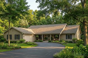 Architectural House Design - Exterior - Front Elevation for Ranch House Plan #22-108 - 3 bed, 2.5 bath