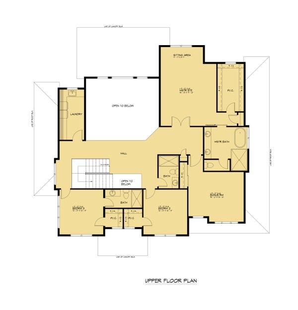 House Blueprint - Contemporary Floor Plan - Upper Floor Plan #1066-224