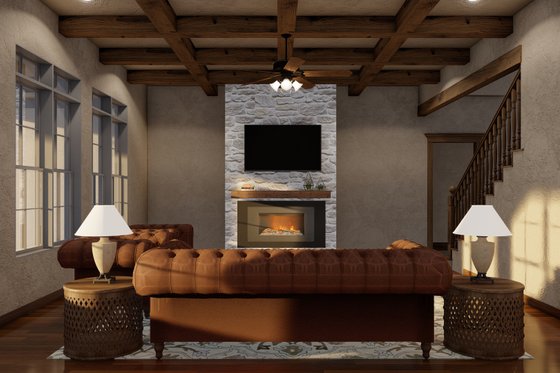 Interior - Family Room for European House Plan #923-31 - 4 bed, 3.5 bath