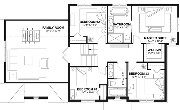 Home Plan - Farmhouse Floor Plan - Upper Floor Plan #23-2392